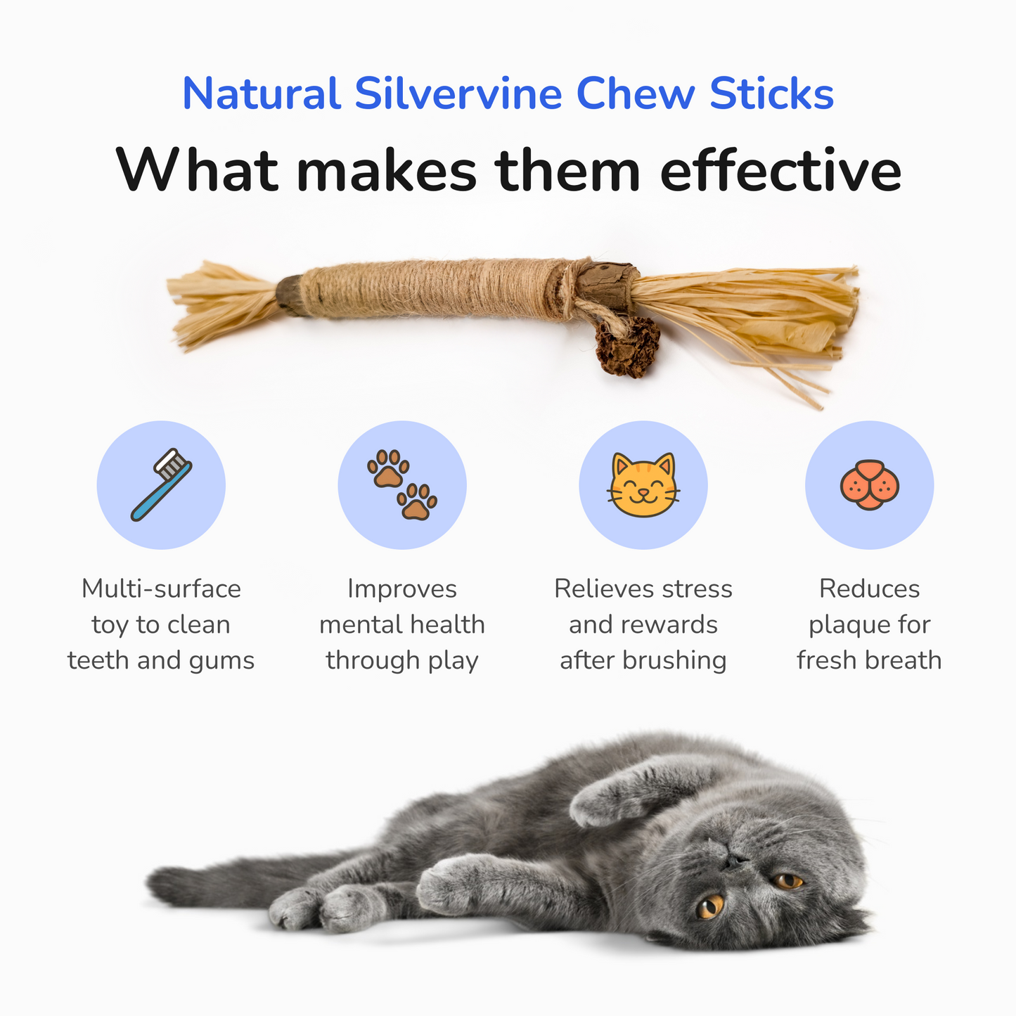 Feline Fresh Silvervine Dental Chew Sticks - PlushyPaws ∙ Pet Care Essentials